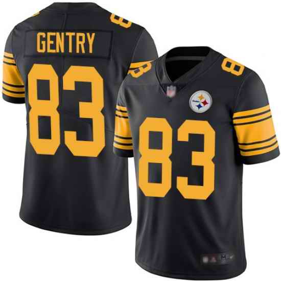 Steelers 83 Zach Gentry Black Men Stitched Football Limited Rush Jersey